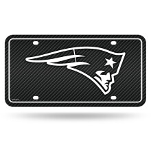 Rico Industries NFL New England Patriots Placa de Auto de Fibra de Carbono 6" x 12" - Ideal para Coche/SUV