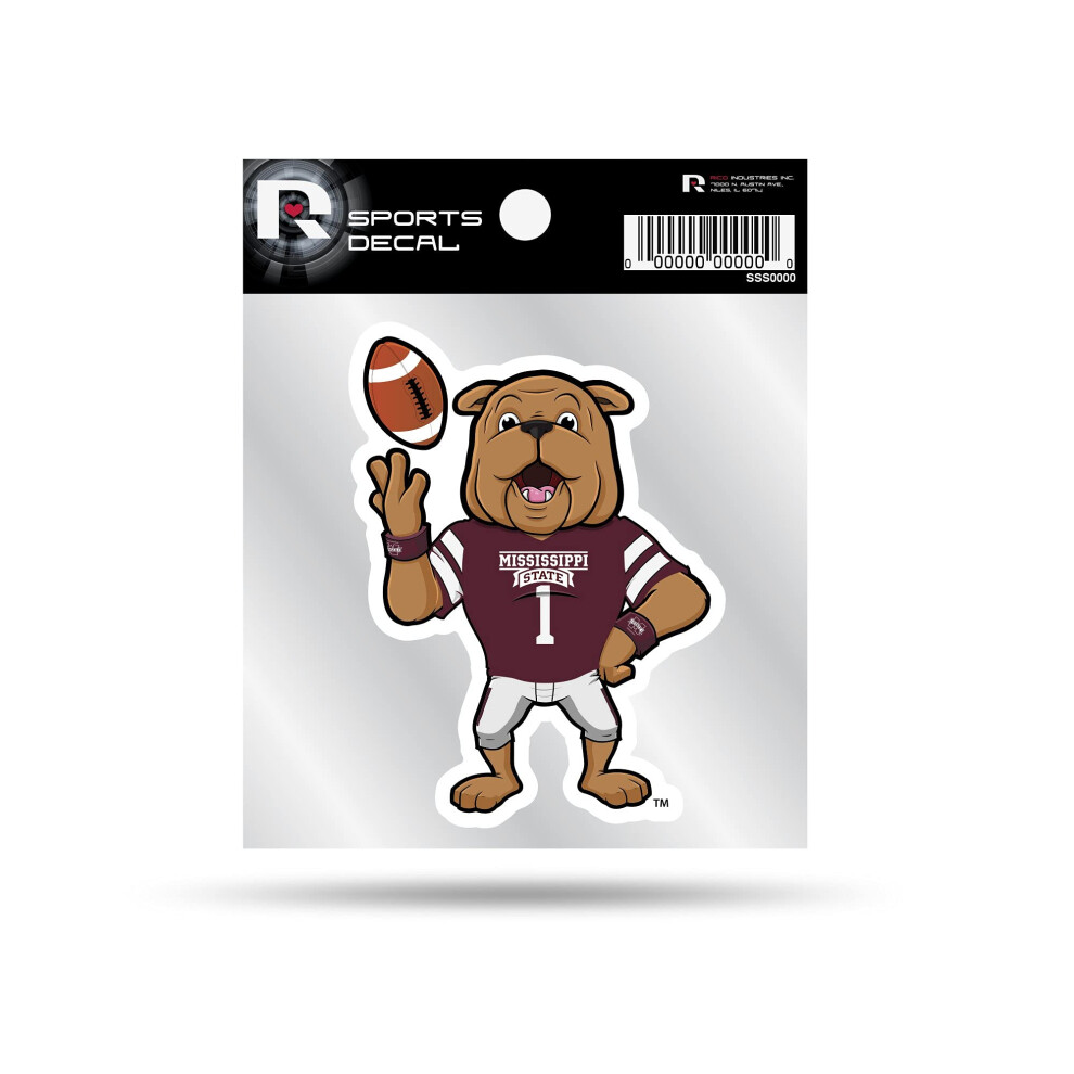 Rico Industries Ncaa Mississippi State Bulldogs Mascot 4"X4" Small Style Decal 767345820167