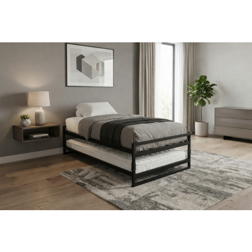 Comfy Living 3ft Single Black Metal Frame Stacking Beds