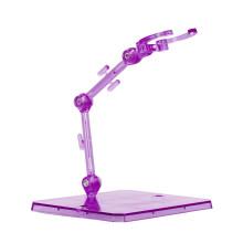 10 Sets 6 Inch Plastic Action Figure Model Stand with Mounting Accessories, Transparent Purple