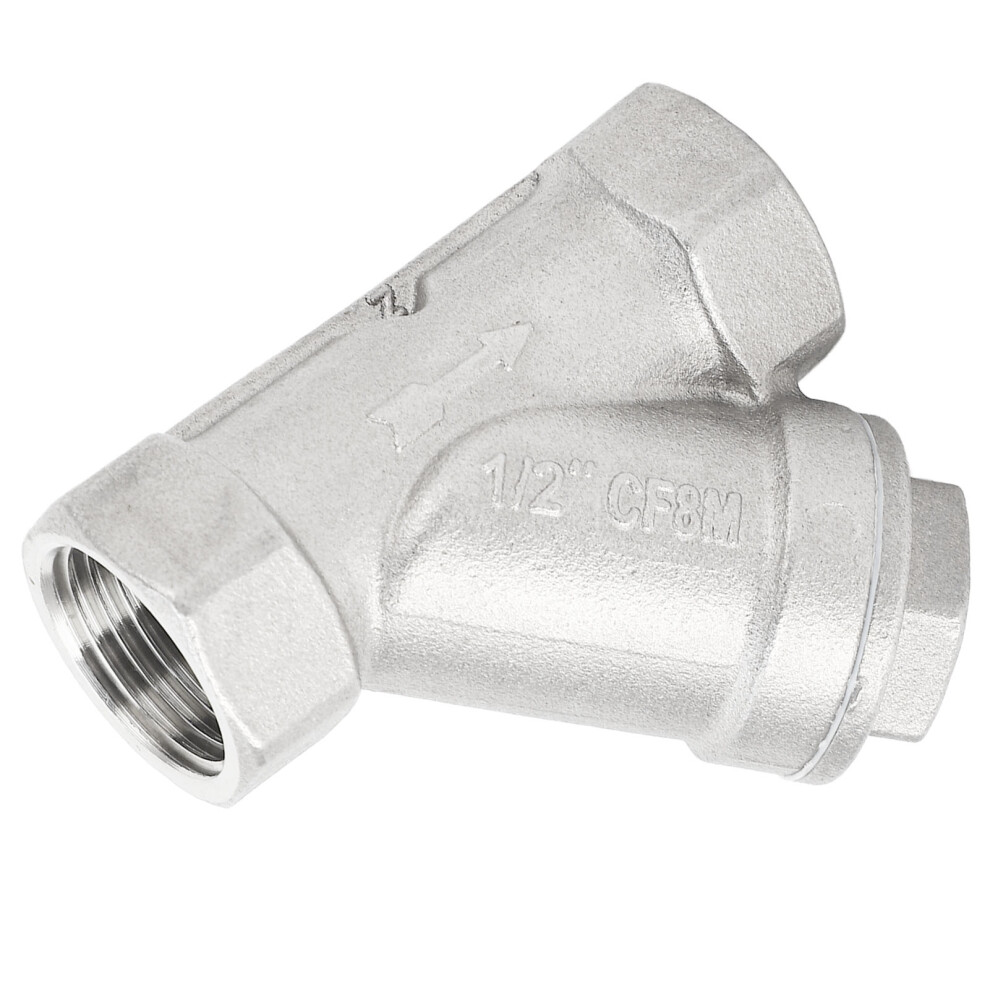 Strainer For Easy To Install And Disassemble, Stainless Steel Y Type Strainer With Thread Pipe Connection For Pump Filter Use, Double Layer Network 9083649833933
