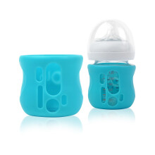 Olababy Silicone Huls voor Avent Natural Glazen Flessen (4 oz, Blauw)