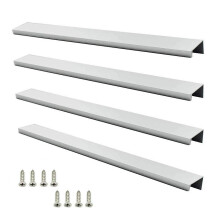 LC LICTOP 300mm/11.8" Finger Edge Tab Pull Skjult Håndtag til Køkken Skab 224mm/8.8" Hulafstand Sølv 4Pcs