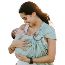 Nalakai Luxe Ring Sling Draagzak, Zachte Linnenmix Draagdoek, Draag Je Kleintje Dichtbij, Comfort, Stijl