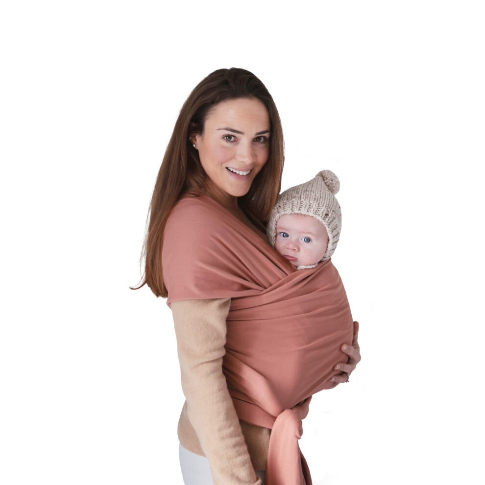 Baby Wrap Carrier | Organic Cotton And Elastane | Infant Sling For Newborn And Babies 8-35 Lbs (Cedar) Mushie