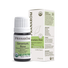 Pranarom USDA-zertifiziertes Bio-Rosen-Geranium-Öl (5ml), 100% rein, unverdünnt für Aromatherapie