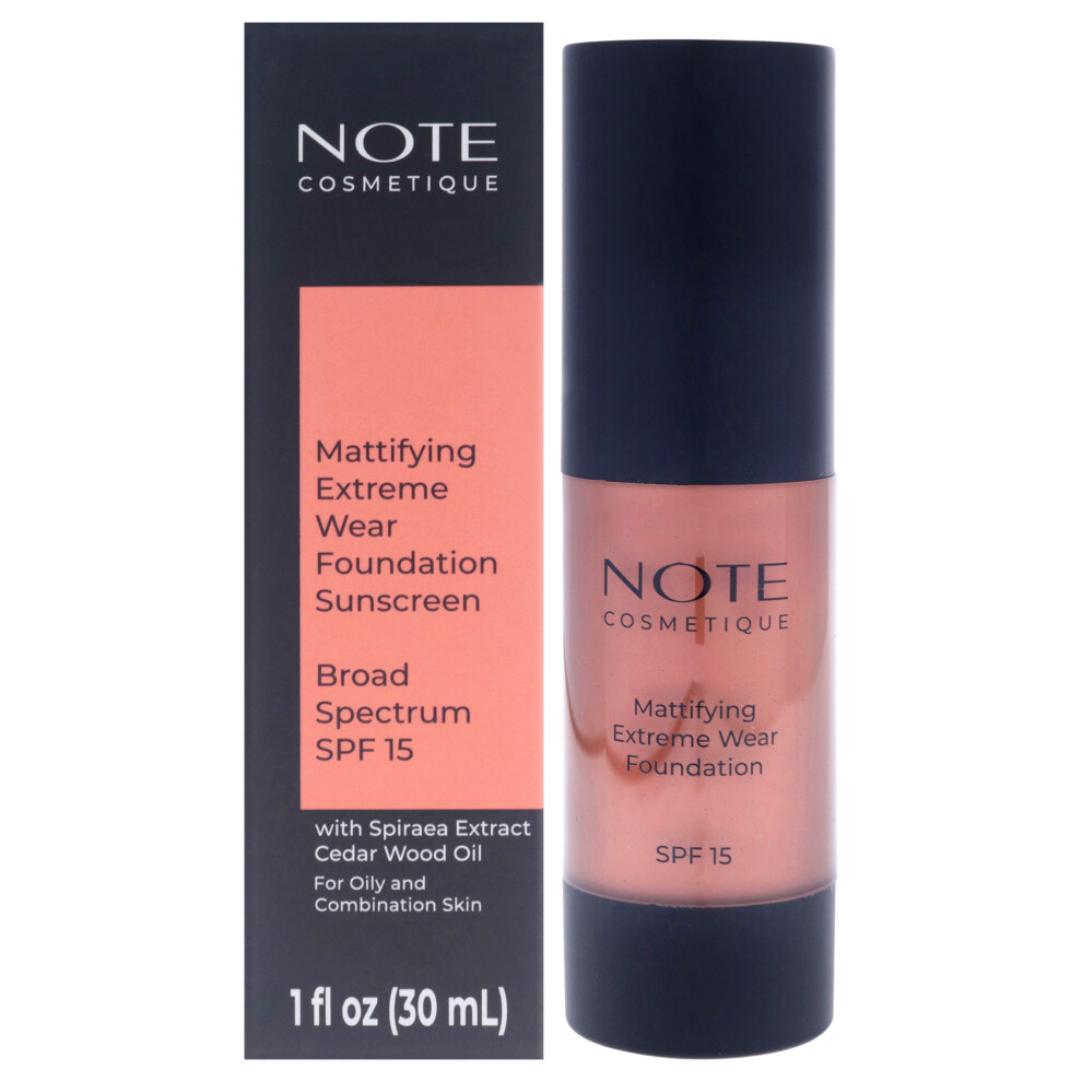 Kosmetischer Hinweis Note Cosmetique Mattifying Extreme Wear Liquid Foundation Spf 15 - Full Coverage Foundation Makeup For Oily Skin - 110 Smoke - 1 Oz