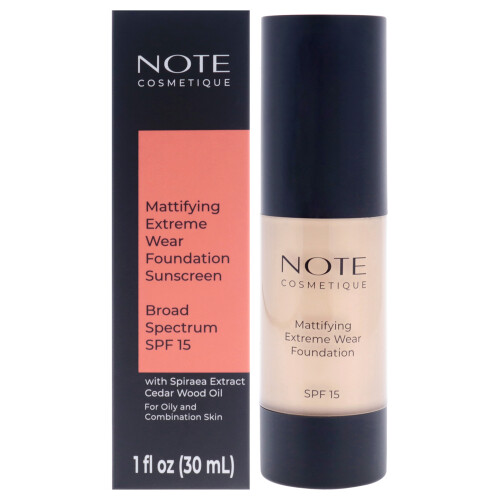 NOTE Mattifying Extreme Wear Liquid Foundation SPF 15 - Full Coverage för Oljig Hud - 01 Beige - 1 oz
