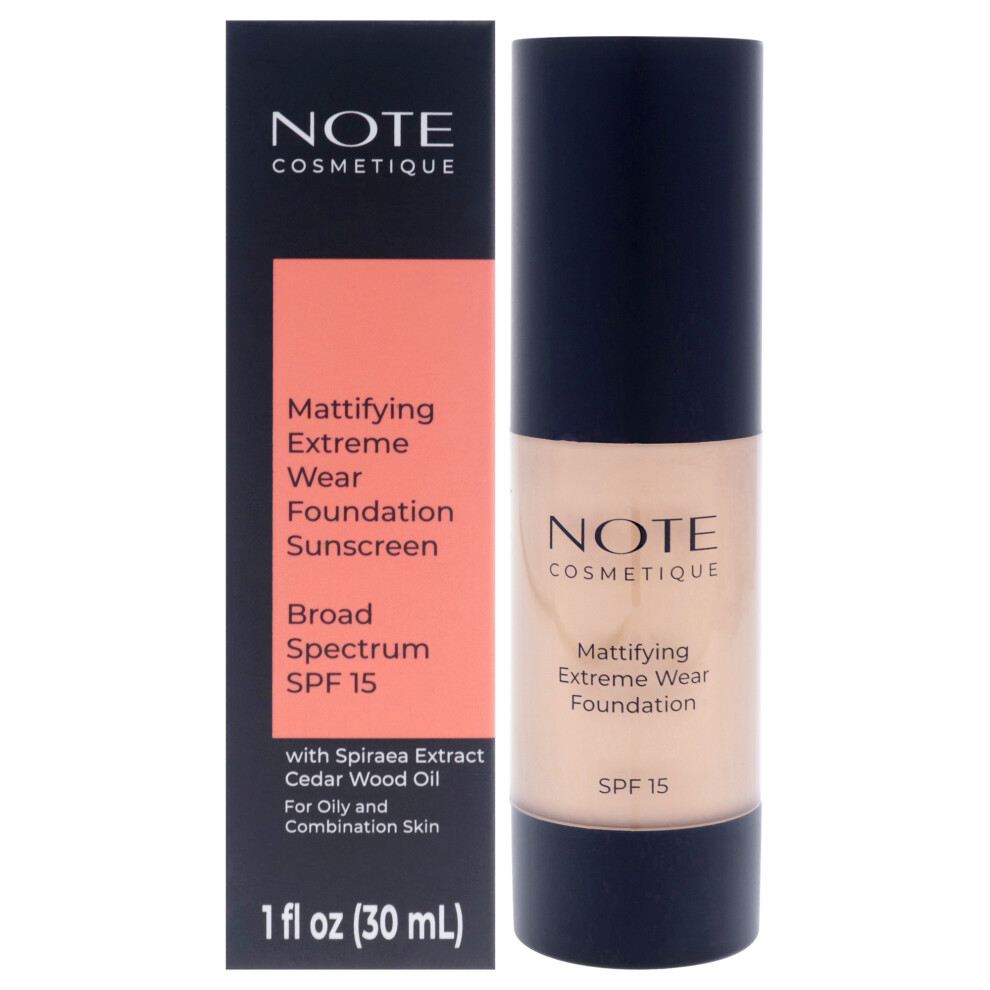 Kosmetischer Hinweis Note Cosmetique Mattifying Extreme Wear Liquid Foundation Spf 15 - Full Coverage Foundation Makeup For Oily Skin - 04 Sand - 1 Oz