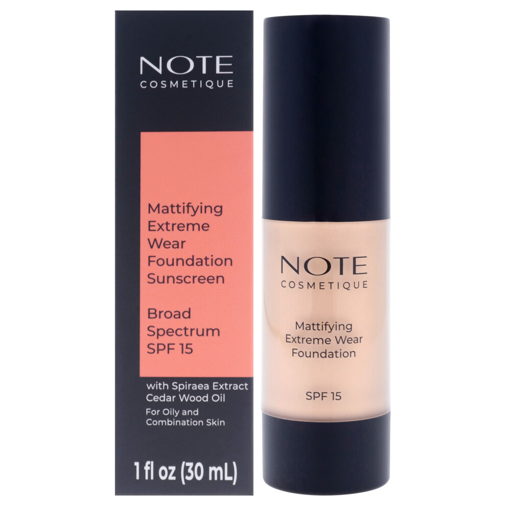 Kosmetischer Hinweis Note Cosmetique Mattifying Extreme Wear Liquid Foundation Spf 15 - Full Coverage Foundation Makeup For Oily Skin - 02 Natural Beige - 1 Oz