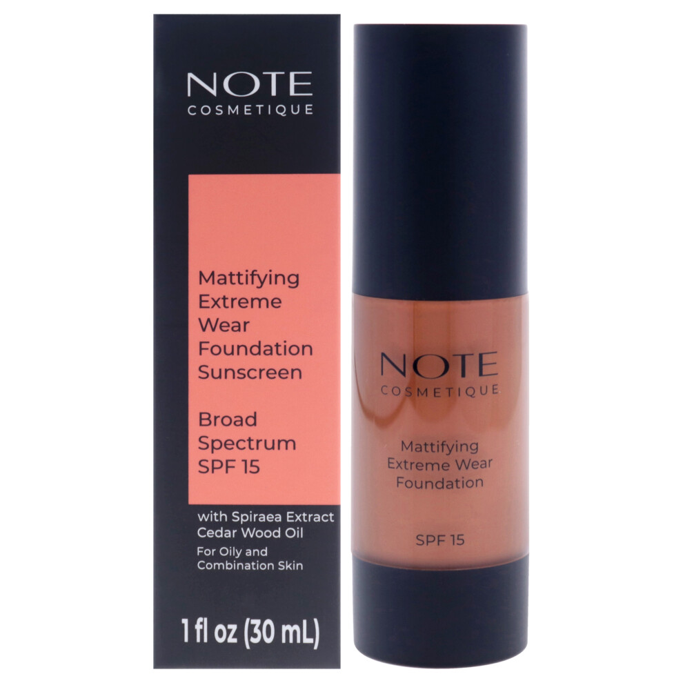 Kosmetischer Hinweis Note Cosmetique Mattifying Extreme Wear Liquid Foundation Spf 15 - Full Coverage Foundation Makeup For Oily Skin - 115 Ebony - 1 Oz