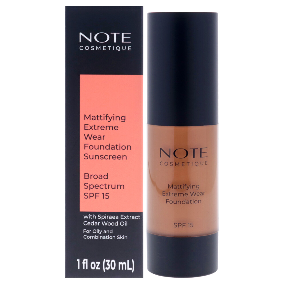 Kosmetischer Hinweis Note Cosmetique Mattifying Extreme Wear Liquid Foundation Spf 15 - Full Coverage Foundation Makeup For Oily Skin - 114 Latte - 1 Oz