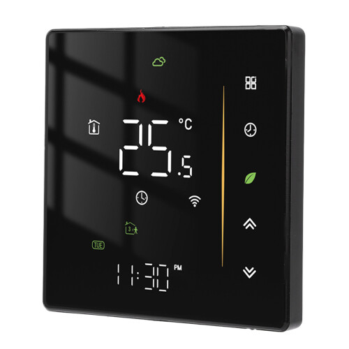Thermostat Temperature Controller Touch Screen Programmable Smart Device With App Control Remote Access Energy Saving Mode Voice Command Compatible 1