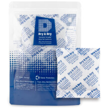 Dry & Dry 100 Gram [2 Pakker] Silica Gel Pakker Desiccants, Genopladelige Silica Gel Pakker