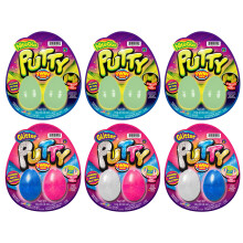 JA-RU Glow in Mørket, Glimmer & Neon Farvet Putty Sæt. (6 Pakker af 2) Squishy Bouncy Slime til Børn & Voksne