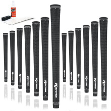 Karma Velour Golf Grip Kit med Tape Strips, Grip Solvent, Gummivise, 13 Sorte Standard Størrelse Golfgreb