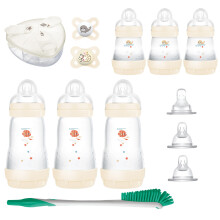 MAM Babyausstattung Set, Must-Have für Neugeborene 0-3 Monate, selbststerilisierende Anti-Kolik Flaschen