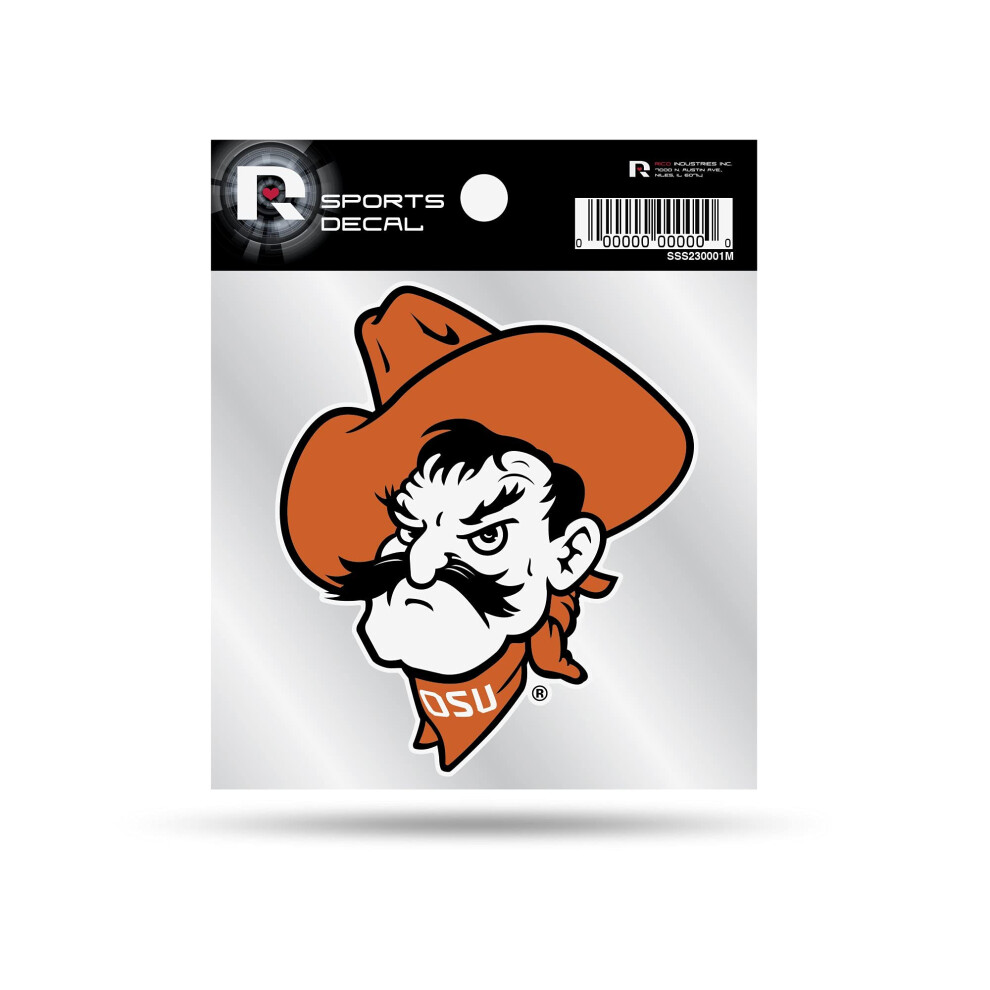 Rico Industries Ncaa Oklahoma State Cowboys Mascot 4"X4" Small Style Decal 767345812353