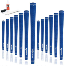 Karma Velour Blau Damen Golfgriff-Kit mit Klebebändern, Griff-Lösungsmittel, Gummi-Vise-Klemme, 13 Standardgröße Gummigriffe