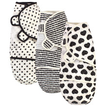 Touched by Nature Unisex Baby Økologisk Bomulds Swaddle Wraps, Hjerte 3-Pack, 0-3 Måneder