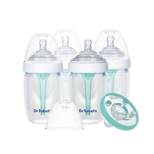 Dr. Talbot's Anti-Colic Flessen met Zachte Flex Fopspeen - 9 oz - (4-Pack) Babyflessen voor Pasgeborenen