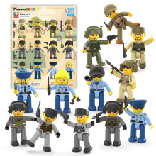 Picasso Toys Magnetic Action Figures Character Law Enforcement for Construction Building Block Tiles Toy Set Magnet Expansion Variety Pack Educational