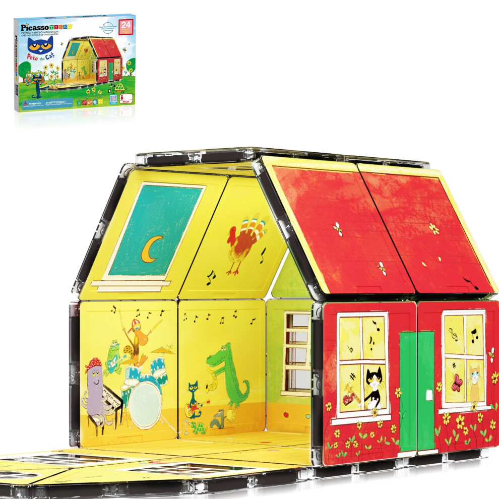 Photos - Construction Toy PicassoTiles Magnetic Cube Puzzle 7-in-1 Dinosaur Theme Pattern Magnet Mix Match Building Cubes Toy Set Kids Ages 3 & Up Pre