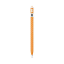 Fibra di Carbonio Compatibile con Apple Pencil (USB-C) - Arancio Solido - Avvolgimento Protettivo in Vinile 3M