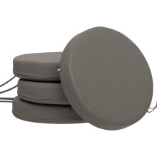 Outsunny Set van 4 Buiten Bistro Stoelkussens met Wasbare Hoes, 15" x 15" x 3" Dikke Ronde Kussens voor Tuinmeubelen