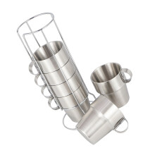 1Set Portable Silver Stainless Steel Double Layer Beer and Coffee Cup