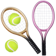 2 sets mini-tennisschläger mit bällen, modellminiatur, deko, fotoprop