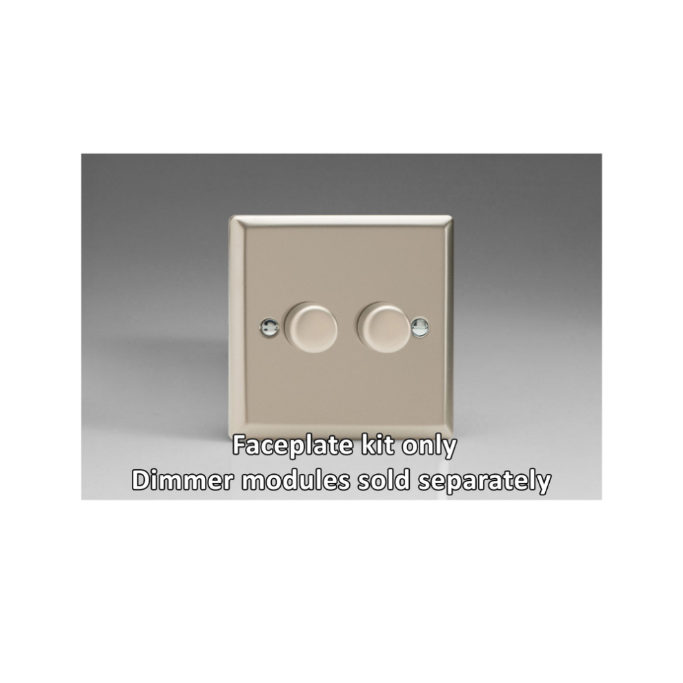 Varilight 2-Gang Matrix Kit For Rotary Dimmers Satin Finish 5021575294033