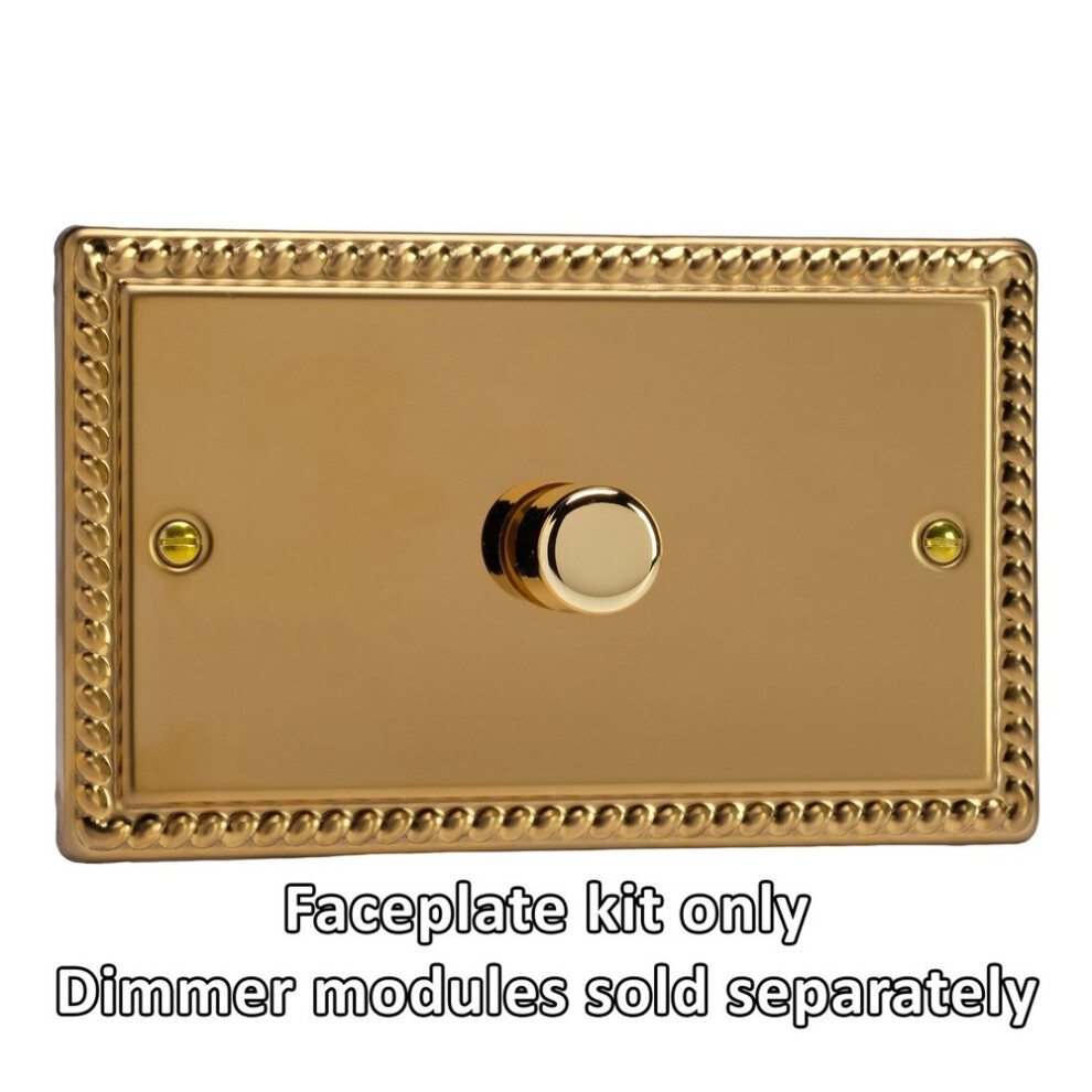 Varilight 1-Gang Matrix Kit For Rotary Dimmers (Twin Plate) Georgian Brass Finish 5021575008104