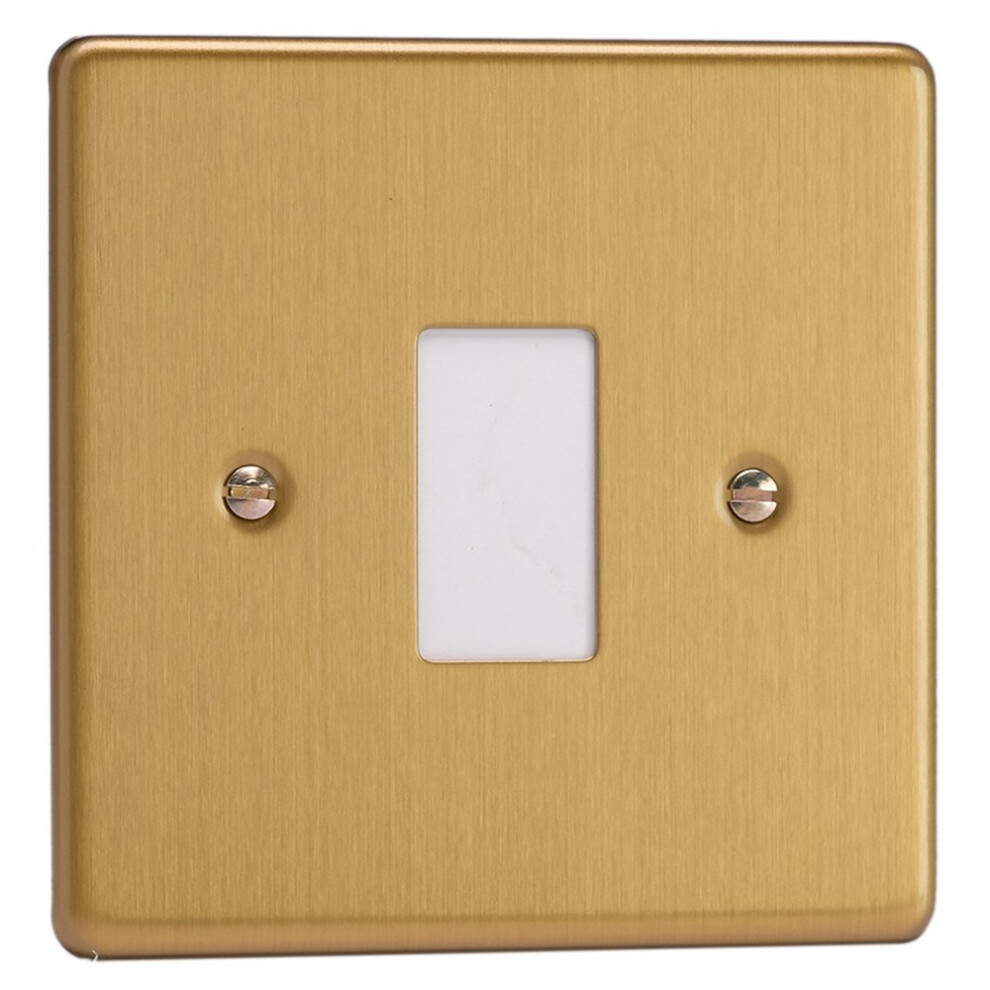 Varilight 1-Gang Powergrid Plate Including Yoke (Single Plate) Brushed Brass 5021575027020