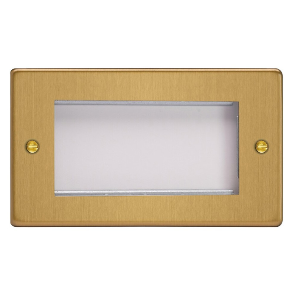 Varilight Datagrid Twin Plate (4 Grid Spaces) Brushed Brass 5021575026979