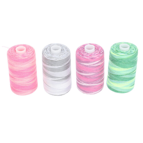 4 Stück Polyester Nähgarn-Set, 1000 Yards, 4 Farben, 3,3 x 6 cm 2
