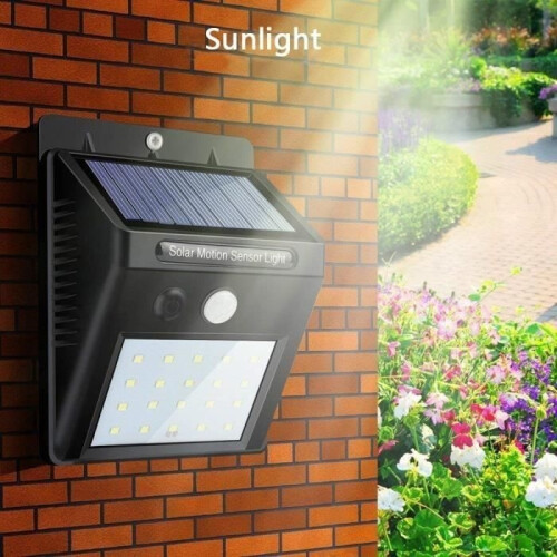 ONEVER Outdoor Solar Light - 20 LEDs with Motion Sensor - Black 1