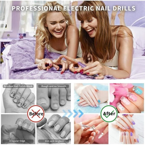 Nail Drill - AMOUNE - Purple - Adjustable Speed - Low Noise - Portable 2