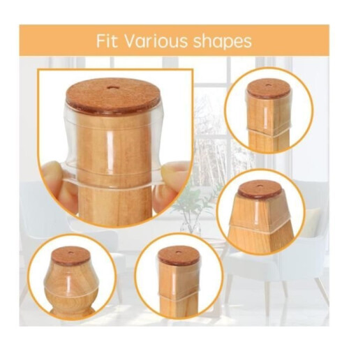 Protezioni per le gambe della sedia - Non specificate - 24 pezzi - Silicone e feltro - Trasparente - 18-25 mm 1