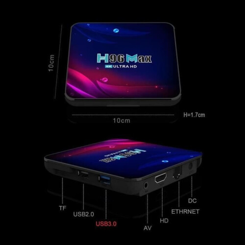 Boîte TV 4K Android 11.0 H96 Mini - AUDBURN - 2GB-16GB - WiFi 2.4G/5G - Bluetooth 1