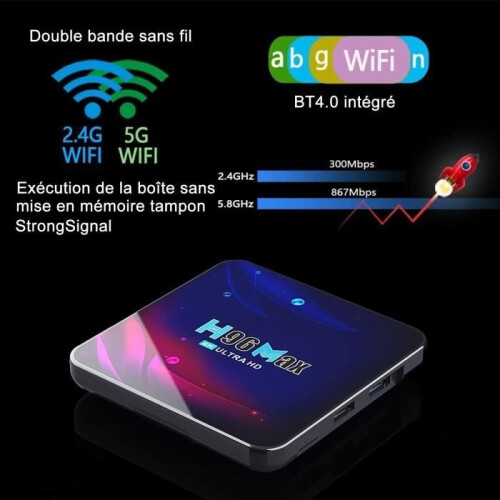 Boîte TV 4K Android 11.0 H96 Mini - AUDBURN - 2GB-16GB - WiFi 2.4G/5G - Bluetooth 2