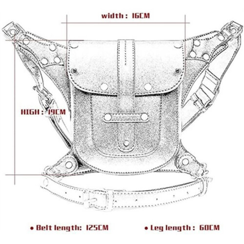 Gürteltasche – PU-Leder – Punk-Stil – Schwarz 1