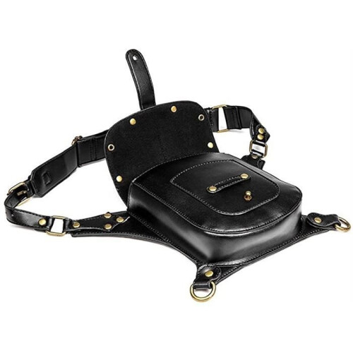 Fanny Pack - PU-nahka - Punk Style - musta 2
