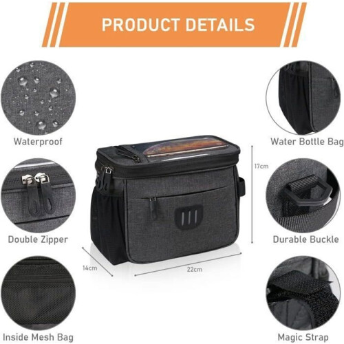Bicycle Handlebar Bag, Waterproof Front Bicycle Bag, Large Capacity Bicycle Basket Bag 1