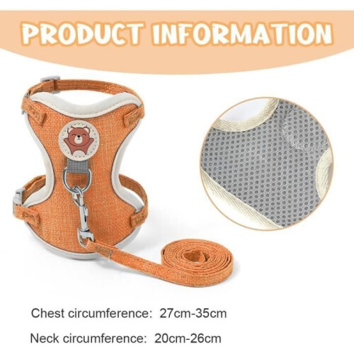 Cat Harness - Escape-Proof - Adjustable - Comfortable - Polyester - Small Pet 1