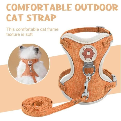 Cat Harness - Escape-Proof - Adjustable - Comfortable - Polyester - Small Pet 2