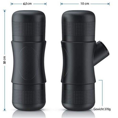 Portable espresso coffee maker, mini travel coffee maker - Black - Espresso - Ground coffee 2