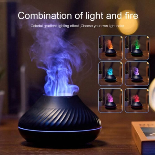 130ml Essential Oil Diffuser, Multi-Color Light Flame Effect, Air Humidifier for Office, Bedroom, Bathroom 2