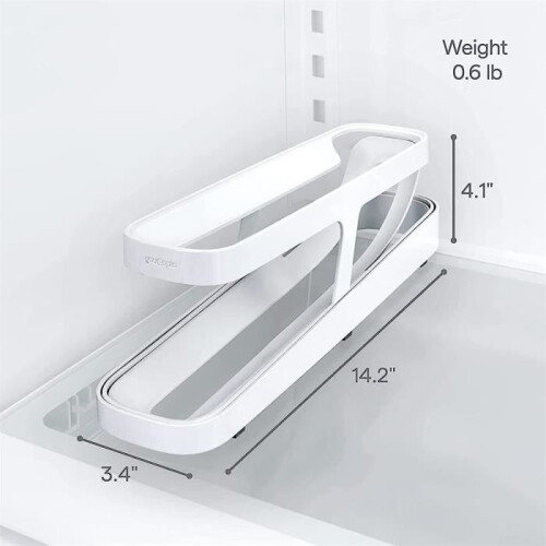Automatic Rolling Egg Holder - Egg Holder Fridge - 2 Tier - White - Kitchen Accessories 1