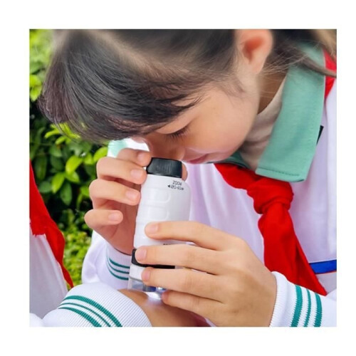 Children's microscope, 60x-120x children's microscope, handheld miniscope with LED lights, pocket microscope 2